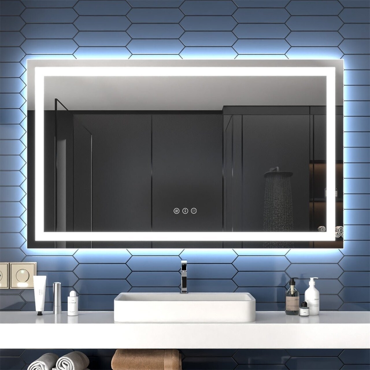 Apex 60" X 36" Led Heated Anti-Fog Bathroom Mirror Dimmable Dual Lighting Mode